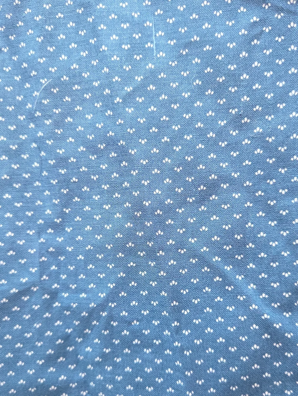 V.I.P. Print Cranston Print Works, Company Blue & White Cotton Sewing Fabric 9Y
